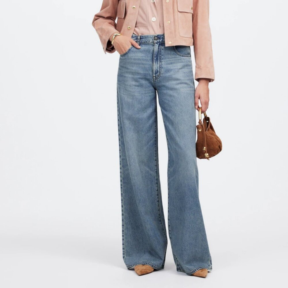 Madewell Superwide-Leg Jeans: Airy Denim Edition Billings Wash 27 NEW NWT NU008